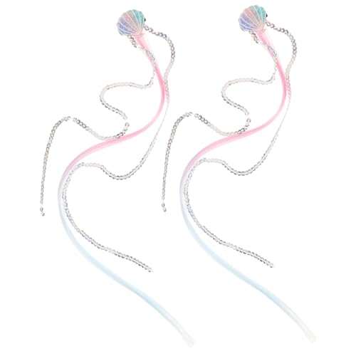 WRITWAA 2 Stck. Prinzessin -Karte Kind Mädchen Hülse flechten Haarklammern funkeln süße Haarspangen ausgefallene Haarspangen dekorative Haarstyling-Clips chemische Faser von WRITWAA