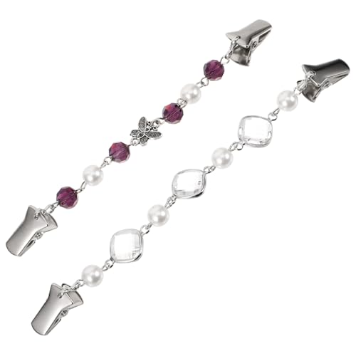 WRITWAA 2 Stck. Wunderschöne Dekorative Metall Pullover Clips mit und Perlen Cardigan Cinch Klemmen für Damen Vielseitig für Pullover Blusen Schals und Kleider Geeignet von WRITWAA