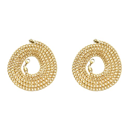 WRITWAA 2er Herren Goldkette 60cm, Edelstahl Kubanische Gliederkette, Vergoldet, Elegantes Design FüR LäSsige Und Formelle Outfits, Hochwertige Legierungsmaterialien von WRITWAA