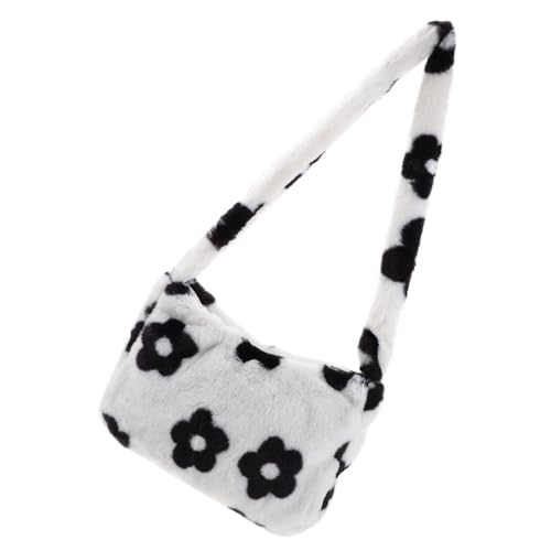 WRITWAA 2stücke Kuschelige Damen Umhängetasche Aus Plüsch Mit Blumenmuster Praktische Schultertasche Für Alltag Für Frauen Und Mädchen Leichte Und Geräumige Tasche Für Unterwegs von WRITWAA