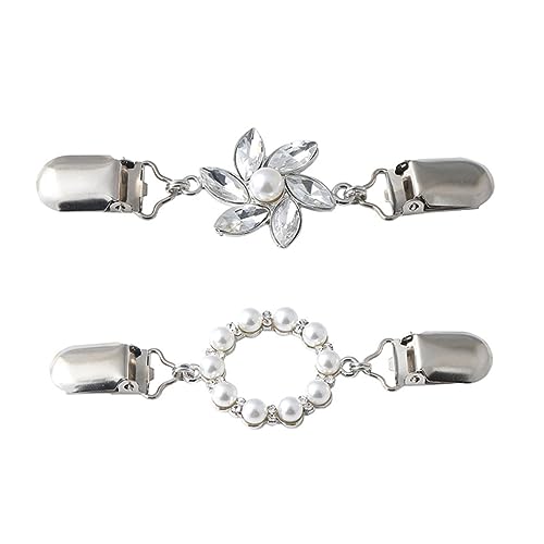 WRITWAA 2 Stück Modeschmuck Damen Pullover Schal Clips Elegante Broschen Für Kleidung Imitation Und Zinklegierung Leicht Und Tragbar von WRITWAA