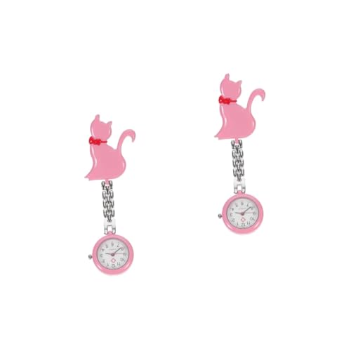 WRITWAA 2 STK Taschenuhr Uhren für Krankenschwestern hängende Schwesternuhr spangenuhr Krankenschwester Uhr Digitaluhr Damenuhr Krankenschwester Quarzuhr Krankenschwester hängende Uhr Rosa von WRITWAA