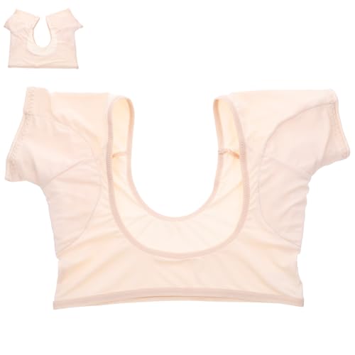 WRITWAA 2stücke Damen Achsel-sweatweste Atmungsaktive Wiederverwendbare Unterwäsche Mit Schweißpolstern Kurzärmlig Hautfarben Für Sport Und Alltag Schützt Vor Schweißflecken Und von WRITWAA