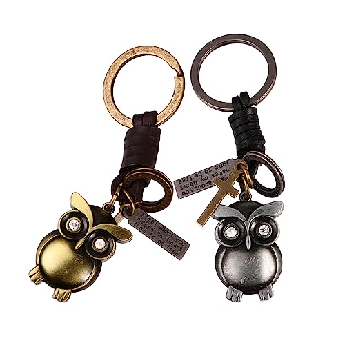 WRITWAA Retro-eulen-schlüsselanhänger Kupfer/Silber Eule Schlüsselanhänger Schlüsseldekor Für Männer Und Frauen von WRITWAA
