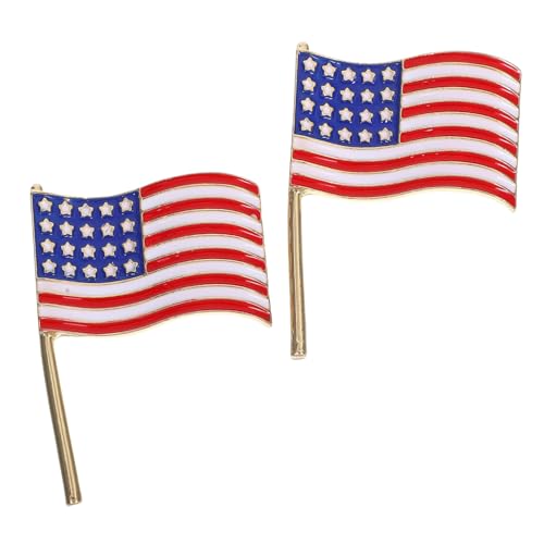 WRITWAA 2 Stück Amerikanische Flaggenbrosche Leichtem Legierungsmetall Emailliert Langlebig und Farbintensiv Patriotische Anstecknadel für Hemd Hut Tasche für Nationalfeiertage und Alltag von WRITWAA