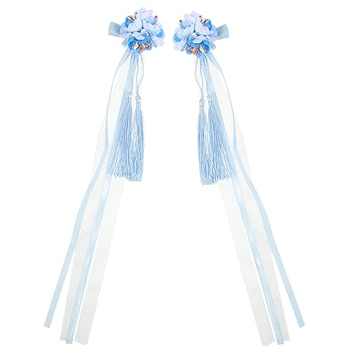 WRITWAA 2 Stück Antike Haarnadel Für Clips Quasten Damen Haarspange Mädchen Haarschmuck Retro Haarnadeln Haarblumenclip Blumenhaarschmuck Blumenquastenclip Tuch von WRITWAA