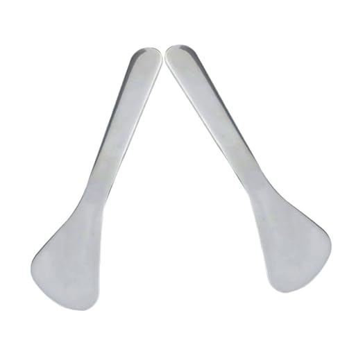 WRITWAA 2 Stück Augencreme Löffel Spachtel Für Die Hautpflege Hautpflege-spatel Gesichts- Sahneschaufel Sahnespatel Gesichtsmassage- -tool Gesichtsschaber Silver Rostfreier Stahl von WRITWAA