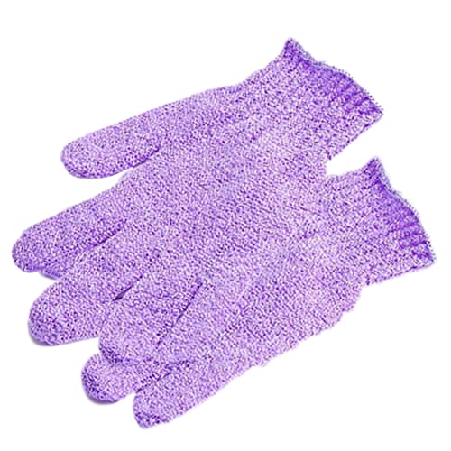 WRITWAA 2 Stück Badehandschuhe Und Badetuch Körperpeeling Handschuh Peeling Dusche Tiefenpeeling Handschuhe Schrubbhandschuhe Körperpeeling Handschuhe Für Den Körper Violett von WRITWAA