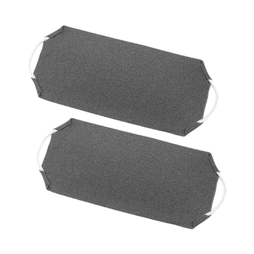 WRITWAA 2 Stück Badetuch Duschschrubber er Set Rückenwaschhandschuh Waschhandschuh-Set Hautschrubber Körperpeeling Körperwäscher für die Dusche Rückenschrubber Peeling Polyester Dark Grey von WRITWAA
