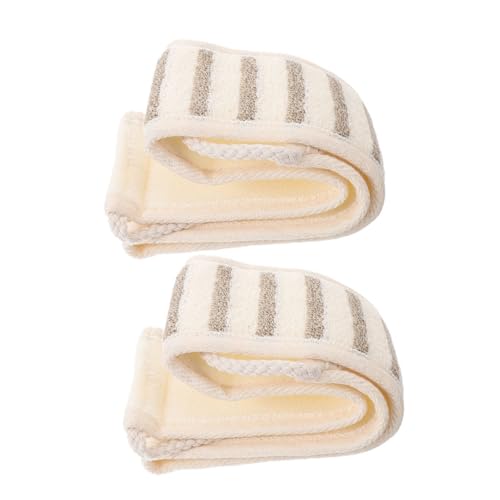 WRITWAA 2stücke Duschpeeling Mit Griff Wiederverwendbarer Luffa-waschlappen Peeling-duschtuch Für Rücken Luffa-schwamm Mit Langer Griff Rückenschrubber-handtuch von WRITWAA