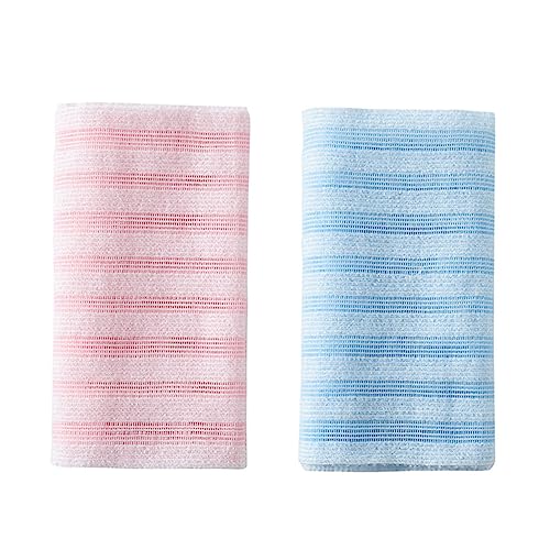 WRITWAA 2 Stück Badetuch Körper Luffa Reinigungstücher Badeschrubber Für Körper Peelingtücher Peeling Körpertuch Duschtuch Waschhandtuch Reibetuch Peeling Waschlappen Für Körper Polyester von WRITWAA