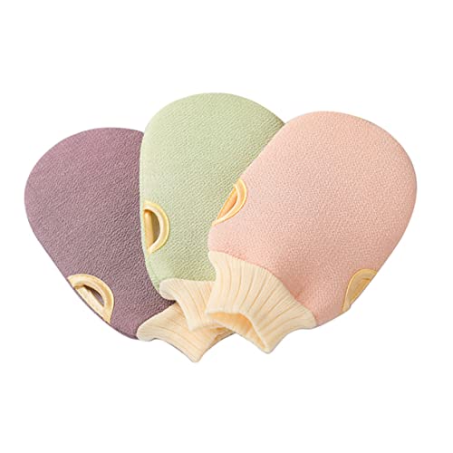 WRITWAA 2 Stück Badetuch Peelinghandschuh für abgestorbene Haut schrubben Handschuhe Körper exfoliating glove exfoliate gloves Peeling-Handschuh handschuhartige Waschhandtücher Green von WRITWAA