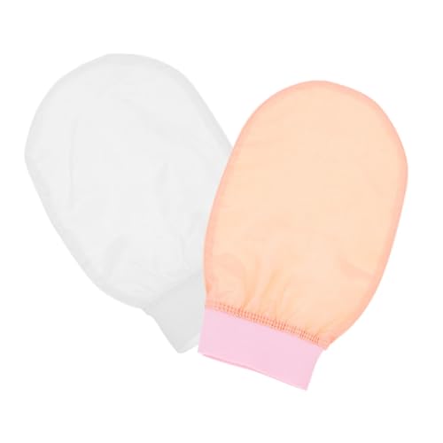 WRITWAA 2 Stück Badetuch badezimmerdeko gesichtsreinigung Waschhandschuhe zum Duschen Schrubber für tote Haut Peelings Koreanisches Scheuertuch Peeling-Handschuh Die Seide von WRITWAA