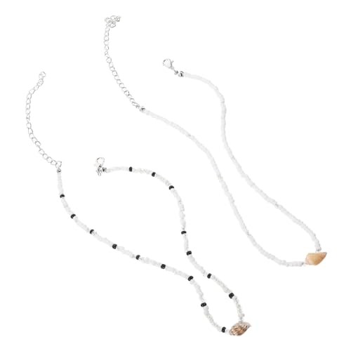 WRITWAA 2 Stück Beaded Conch Halskette Damen Teiliges Leicht Hautfreundlich Modisch Sommer Strand Schmuck für Teen Mädchen WRITWAA 2 Stück Beaded Conch Halskette Damen Teiliges Leicht Hautfreundlich Modisch Sommer Strand Schmuck für Teen Mädchen von WRITWAA