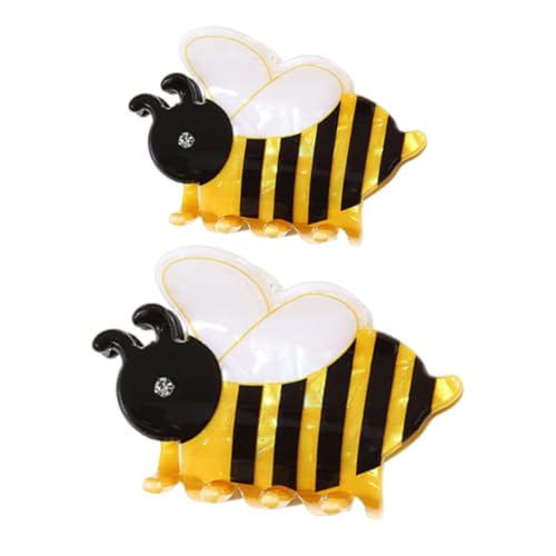 WRITWAA 2 Stück Bienen Haarklammern Miniatur und Groß mit Funkelnden Strasssteinen Rutschfeste Haarspange für und Mädchen für Hochzeiten und Partys von WRITWAA