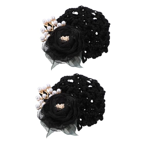 WRITWAA 2stücke Haarnetze Für Dutts Aus Stoff Und Metall Duttnetz Mit Blumen-design Duttklammern Für Frauen Zum Tanzen Und Feiern Haarabdeckung Für Damenhaar Duttabdeckung Zum von WRITWAA