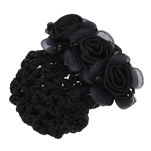 WRITWAA 2 Stück Blumennetz Kopf Blume Haarspange Dutt Für Damen Duttabdeckung Strass Haarspangen Netze Seide Haarnetz Haar Duttklammer Mädchen Haarschmuck Haarnetz Blumen Duttnetz Stoff von WRITWAA