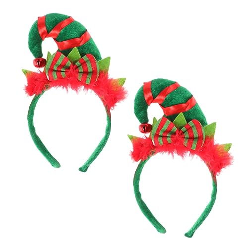 WRITWAA 2 Stück Bunte Haarreif Weihnachtlicher Party Haarreif mit Spitzem Hut Design Leichtes Haarschmuck für Karneval Festival Weihnachten und Kostümparty von WRITWAA