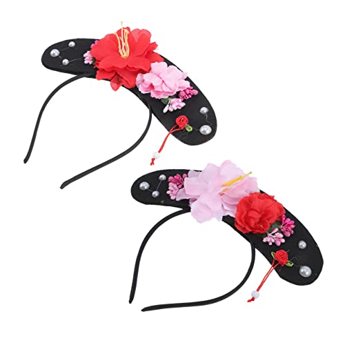 WRITWAA 2 Stück Chinesisches Stil Haarband Cosplay Kostüm Zubehör mit Roten und Dekoratives Stirnband für Damen für Themenpartys und Besondere Anlässe von WRITWAA