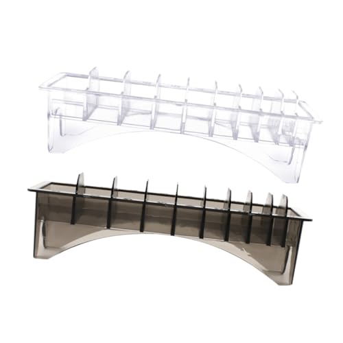 WRITWAA Friseur Werkzeug Aufbewahrungsbox 2 Stück Clipper Schutzhalter Und Kamm Organizer Transparent Und Schwarz Für Haarstyling Zubehör Für Salons Und Zuhause Langlebig Und von WRITWAA