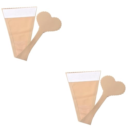 WRITWAA 2 Stück Damen-Tangas Aus Unsichtbarer Spitze In Nude Einteilige C-Linien-Hose Lustiger Unterwäsche-Tanga Selbstklebend Ohne Höschenlinie Herzförmiger Trägerloser C-String-Tanga von WRITWAA