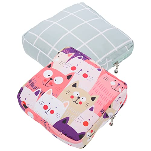 WRITWAA 2 Stück Damenbinden Aufbewahrungstasche Organizer Beutel Kulturbeutel Wiederverwendbare Wattepads Ersthalter Windeln Damenbinden Für Teenager Mädchen von WRITWAA