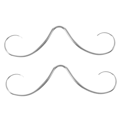 WRITWAA 2 Stück Edelstahl Septum Ring Teilig Stabiler Nasenschmuck mit Lustigem Schnurrbart Design Symmetriekorrigierend Komfortabel und Sicher für Damen und Herren von WRITWAA