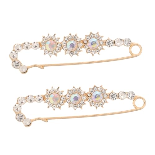 WRITWAA 2 Stück Elegante Strass Broschen Metall Anstecknadeln Modisch Vielseitig für Kleidung Mantel Hochzeit Schmuck Accessoire Damen Stilvoll Dekorativ von WRITWAA