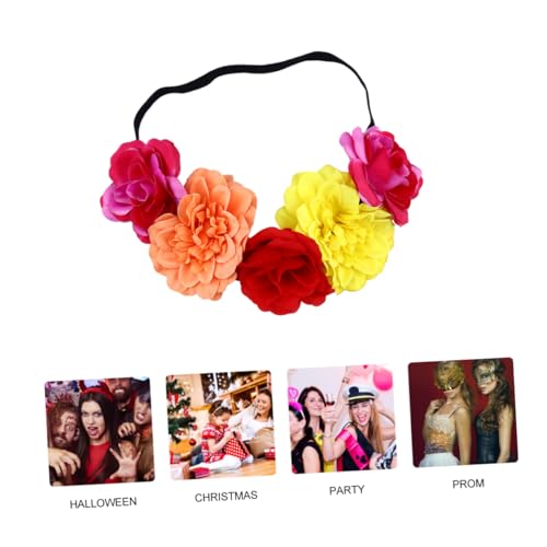 WRITWAA 2 Stück Farbige Rosen Haarband Lustiges Blumen Stirnband für Halloween und Cosplay Verstellbares Accessoire für Hochzeiten Partys und Festivals von WRITWAA