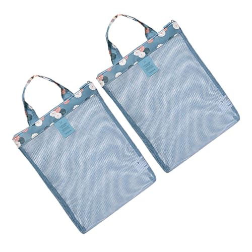 WRITWAA 2 Stück Fashion Mesh Strandtaschen Leicht Langlebig Große Kapazität für Strand Schwimmen Sport mit Sanddurchlässigem Netz für Einfache Reinigung für Handtücher Wasserflaschen von WRITWAA