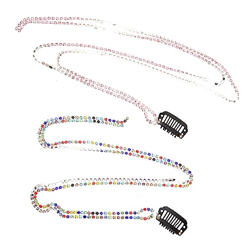 WRITWAA 2stücke Haarquaste Mit Kette Und Clip Haarschmuck Für Frauen Und Mädchen Geflochtene Haarkette Mit Strasssteinen Für Pferdeschwanz Party Und Hochzeit von WRITWAA
