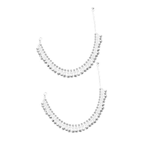WRITWAA 2 Stück Fußkettchen Langlebiger Zinklegierung mit Verspielten Glöckchen und Quasten Retro Ethnischer Stil Geeignet für Sommer Strand Freizeit und Streetstyle Damen Fußschmuck von WRITWAA