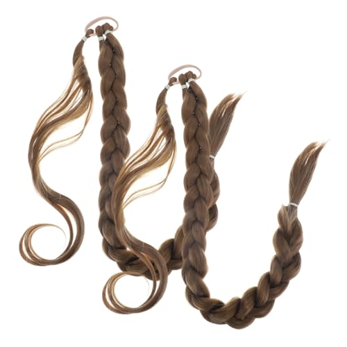WRITWAA 2stücke Geflochtene Pferdeschwanz-verlängerung Für Damen Synthetische Haarverlängerung Mit Umwickeldesign Robustes Hochtemperaturmaterial Einfache Anwendung Und Nahtlose von WRITWAA