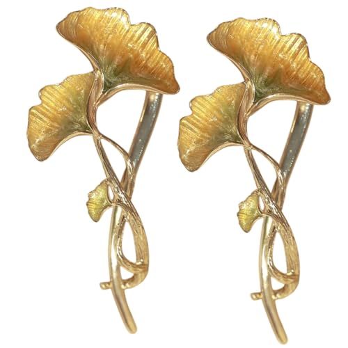 WRITWAA 2stücke Ginkgoblatt Haarspange Aus Metalllegierung Haar Clip Für Damen Große Haarspange Als Haarschmuck Für Hinten Haarstyling-tools von WRITWAA
