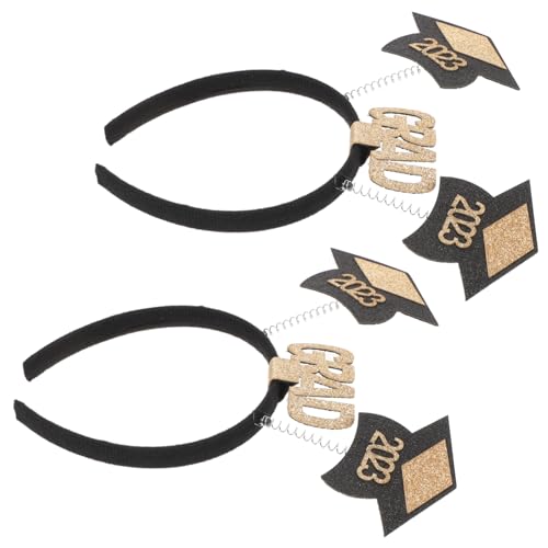 WRITWAA 2stücke Abschlussmütze Stirnband Mit Abschlusselementen Haarband Für Graduation Party Cosplay Zubehör Multifunktions-kopfschmuck von WRITWAA