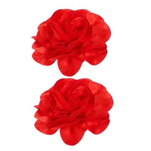 WRITWAA 2 Stück Große Handgefertigte Stoffblumen Brosche Anstecknadel mit Sicherem Verschluss Vielseitiges Damen Accessoire für Mäntel Schals Kleider und Taschen Kunstvolle Verarbeitung von WRITWAA