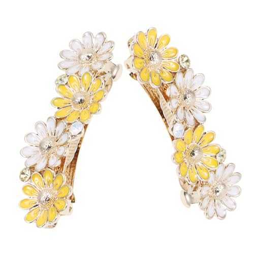 WRITWAA 2 Stück Haarklammern mit Margeritenblüte Fester Federclip für Sicheren Halt Stilvolle Damen Haarspangen Geeignet für Alltag Hochzeiten und Partys von WRITWAA