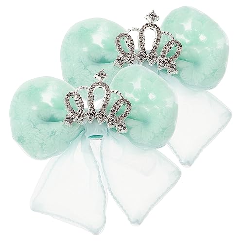 WRITWAA 2 Stück Haarnadel Bogen Bögen Clips Haarschleifen für Mädchen mit Clip Zubehör Styling Haarversorgung Haarspangen Haarklammer Haarspange Metall Light Green von WRITWAA