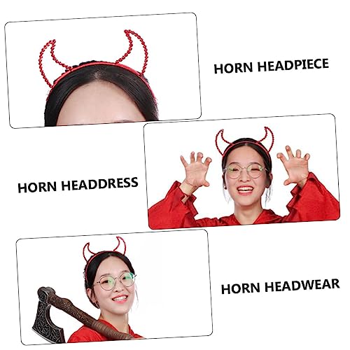 WRITWAA 2 Stück Halloween Rhinestone Teufelshörner Haarreif Kopfstück mit Funkelnden Strasssteinen Leichtes Kostümzubehör für Damen Karneval Maskerade Party von WRITWAA