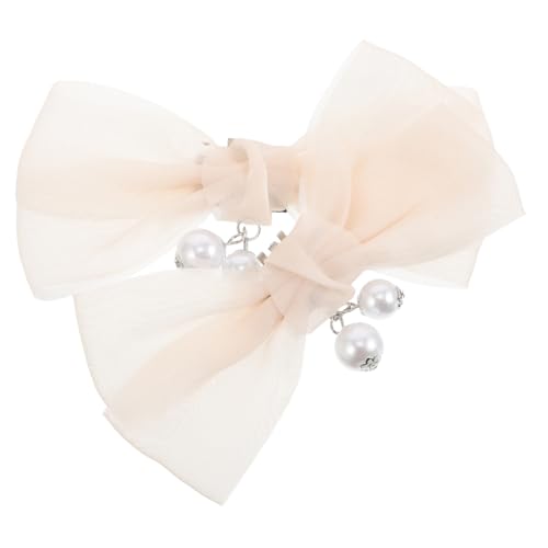 WRITWAA 2 Stück Handgemachte Schleifen Schuhclips Abnehmbare Braut Hochzeitsschmuck Pumps Clips Brautschuhe Beige Stoff Schleifen Dekoration Elegant Leicht Komfortabel von WRITWAA