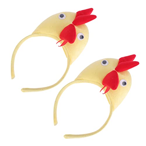 WRITWAA 2 Stück Hühner Haarband für Kostümpartys Lustige Kopfdekoration für Fasching Geburtstagsfeiern Halloween und Cosplay Bequemes Material Rutschfest und Kreativ von WRITWAA