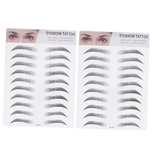 WRITWAA 2stücke Künstliche Augenbrauen Augenbrauen-transfer-sticker Für Männer Und Frauen Schwarz von WRITWAA