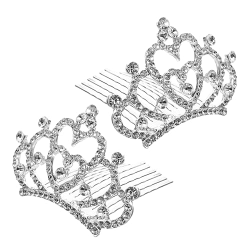 WRITWAA 2stücke Kleiner Tiara-haarkamm Mit Strasssteinen Für Mädchen Mini-prinzessinnenkronen Als Kopfschmuck Leichte Und Sichere Kamm-tiaras Für Junge Mädchen von WRITWAA