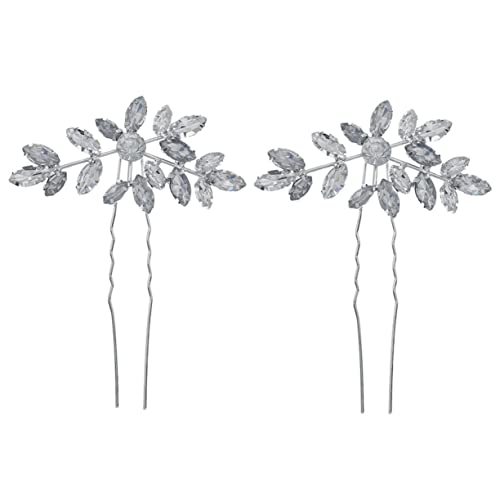 WRITWAA 2 Stück Kopfbedeckungen Für Die Braut Haarschmuck Für Damen Brautjungfer Hochzeit Braut Kopfbedeckung Haarnadel Zubehör Kleid Party Junggesellin Klammer Silver Strasssteine von WRITWAA
