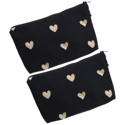 WRITWAA 2stücke Kleine Kosmetiktasche Mit Herz Motiv Make-up Tasche Mit Reißverschluss Kosmetikbeutel Für Handtasche Travel Bag Für Damen Tasche Für Make-up Und Toilettenartikel von WRITWAA