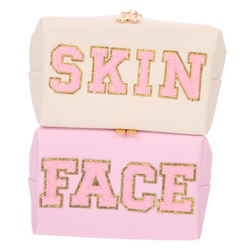 WRITWAA 2 Stück Kosmetiktaschen für Damen wasserdichte Dekorative Make Up Taschen mit Reißverschluss für Reisen Aufbewahrung von Kosmetik Handys und Mehr von WRITWAA