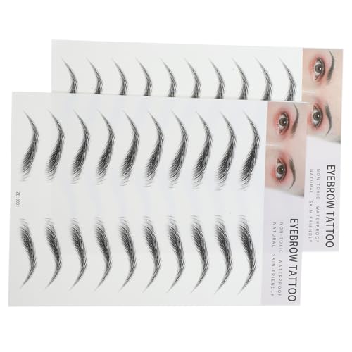 WRITWAA 2 Stück Künstliche Augenbrauen Transfer Aufkleber Haarähnliche Wasserfeste Eyebrow Tool für Männer Frauen Einfache Anwendung Natürliche Optik Langanhaltend von WRITWAA
