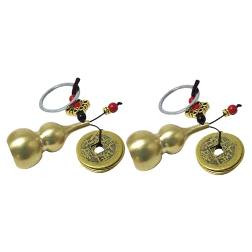 WRITWAA 2stücke Wu Lou Schlüsselanhänger Aus Messing Mit Fünf Kaiser-münzen Für Glück Und Wohlstand Chinesisches Neujahr Für Auto Und Zuhause von WRITWAA