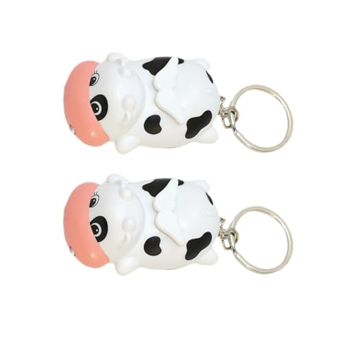 WRITWAA 2stücke Kreative Leuchtende Schlüsselanhänger Form Von Cartoon-kühen Für Schlüssel Und Taschen Dekoration Für Und von WRITWAA