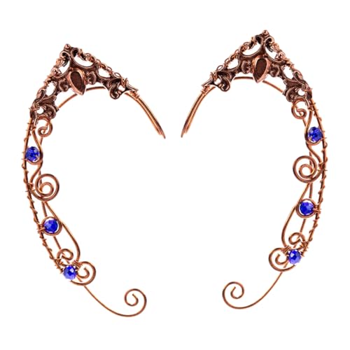 WRITWAA 2 Stück Kupfer Ohrclip Funkelnder Strass Ohr Knochenordner Komfortabel Schmuck für Damen Festliche Anlässe Wie Valentinstag Geburtstag Weihnachten von WRITWAA